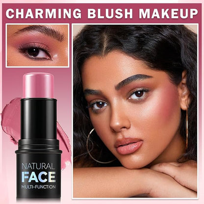 Cream Blush Stick Multi-use Blush Makeup Stick for Cheeks and Lips Blendable and Buildable Color Matte & Dewy Finish Lightweight Long Lasting(05 RUGOSA ROSE)