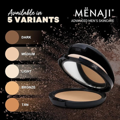 MËNAJI Anti-Shine Powder (HDPV) - Anti-Shine Face Make-Up for Men - Natural Looking Makeup - Mens Cosmetics - Bronze
