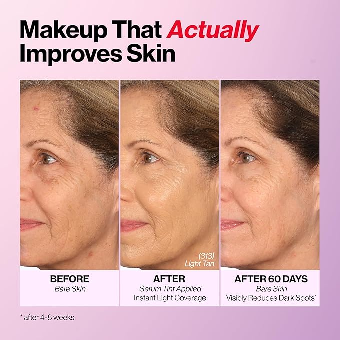 Revlon Illuminance Tinted Serum, Triple Hyaluronic Acid, Evens Out Skin Tone Over Time and Hydrates All Day, SPF 15, 301 Cool Beige, 0.94 fl oz.