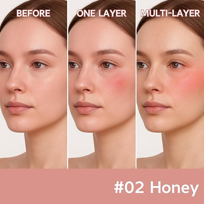 FV Liquid Blush, Long Lasting Buildable Cream Cheek Tint with High-Pigment Color, Weightless Blendable Formula for Natural Dewy Finish (Honey)
