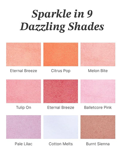 Glint Baked Blush (Citrus Pop, 0.08oz) - Long-Lasting, All-Day Face Blush Powder for a Natural Look. Korean Skin Care, Korean Makeup. Blendable Color for Eyes, Cheeks & Body.