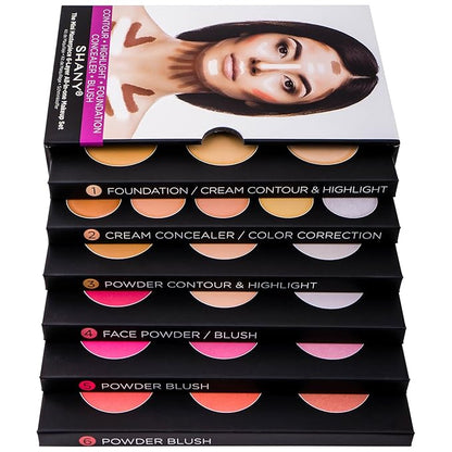 SHANY The Mini Masterpiece 6 Layers Makeup Foundation, Concealer, Camouflage, Contour, Blush and Face Cosmetics - 6 Make up Kits Palettes