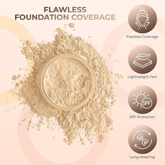 (Fair Shade 2) (5gm Jar) FOUNDATION Mineral Makeup with SPF 18+, Full Coverage Matte Loose Powder, Bare Face Cosmetics