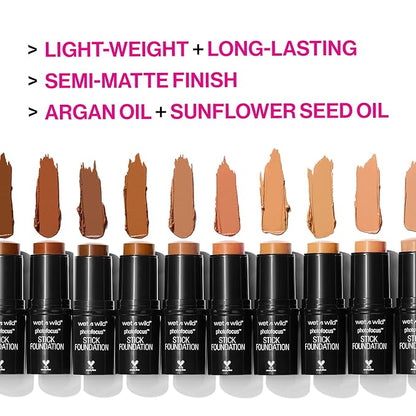 Wet n Wild Photo Focus Stick Matte Foundation Makeup, Shell Bisque (Pack of 4)