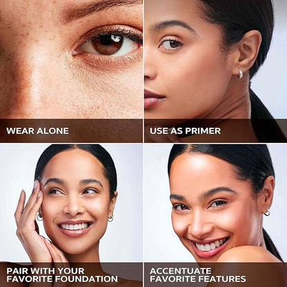 Ruby Kisses Glowy Skin Filter Foundation - All-in-1 Primer, Skin Tint & Highlighter, Hydrating Light Coverage with Squalane, Natural Dewy Finish, Luminous & Radiant Glow (Golden Medium)