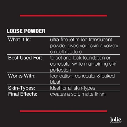 Jolie Loose Translucent Face Powder - Ultra Fine, Silky Makeup Setting Powder (Nude 01A)
