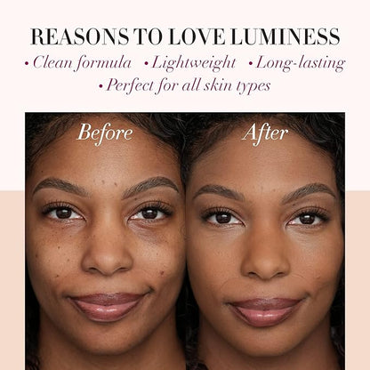 LUMINESS Silk Airbrush Spray Foundation - Full Coverage Foundation - Formula Hydrates & Moisturizes with Hyaluronic Acid, Aloe Vera & Hydrolyzed Silk (Shade - Light Deep)