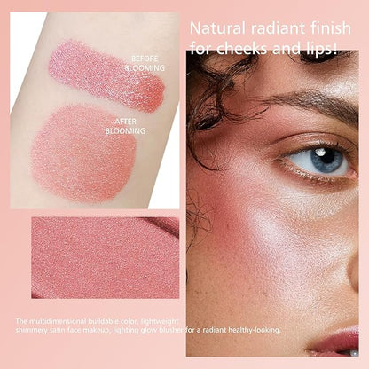KYDA Marble Liquid Blush, Radiant Marbleized Blush for Cheek, Multidimensional Buildable Color, Lightweight Shimmery Satin Face Makeup, Lighting Glow Blusher, 06 Mermaid