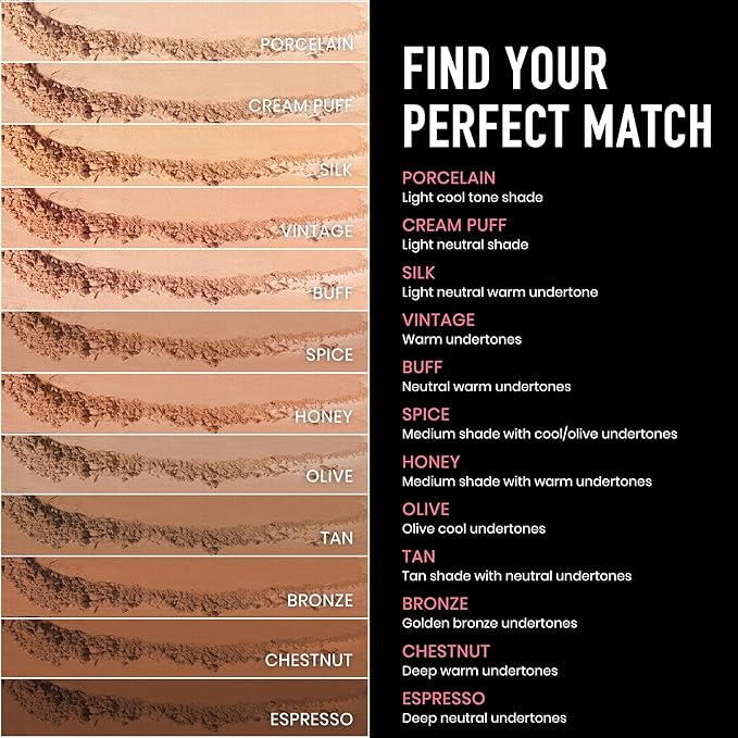 Frankie Rose Cosmetics Powder Foundation – Full Coverage Face Powder For Pores & Imperfections, Evens Out Skin Tone & Shine-Control | 58 Grams (Honey)