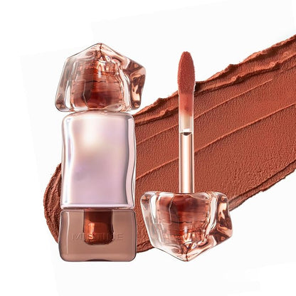Mistine Cream Lip Gloss Thai latte Long Lasting Lip Gloss Non-sticky Silk Smooth Mist Matte Finish Lip Tint Gloss C02 Chilled Tangerine 0.1 fl oz 1 Count