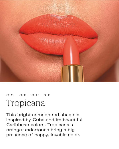 by Patricia De León | High Powered Lipstick (Tropicana) | Intensely Colored Orange-Red Matte Finish Lipsticks | Long Lasting Hydrating Formula, Creamy Texture for Weightless Coverage | Cruelty-Free | .14 oz