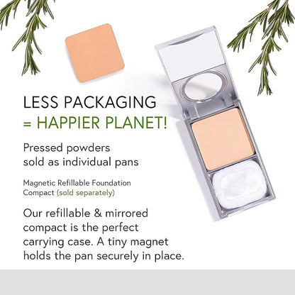 Honeybee Gardens Pressed Mineral Powder Foundation Refill, Avignon, Pale Light Neutral Shade, Adjustable Coverage, Natural Finish, With Botanical Extracts And Vitamin E, 7.5g