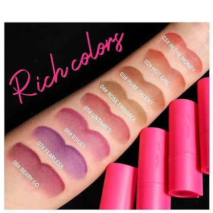 Purple Lip Liner Long Lasting, Lip Liner & Lipstick Combo, Gradient 2-in-1 Waterproof Rich, Antique Rose Chestnut Nude Dark Brown Matte Smooth Lip Shaped Lipstick for Women, 07# Fearless