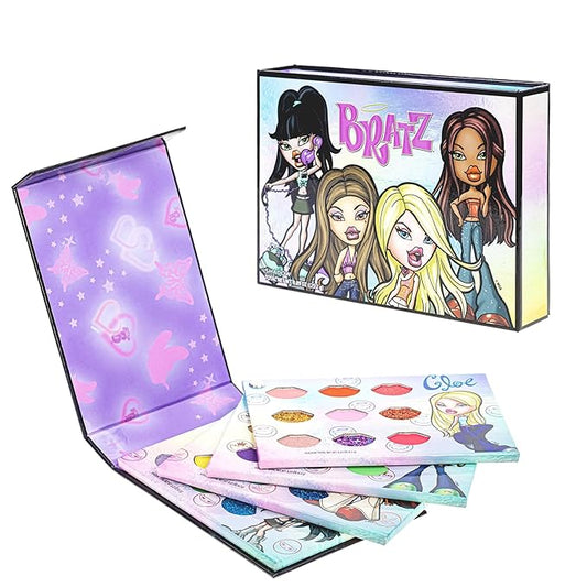 Bratz 27-Well Eyeshadow Swivel Palette, Shimmery and Opaque Colors, Pigmented Blendable, Long-lasting Colors, Non-Toxic, Perfect for Parties, Sleepovers & Makeovers