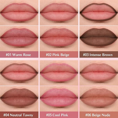 2-IN-1 Lip Liner and Lip Stain, High Pigmented Long Lasting Velvet Lip Tint, Well-Defined Lipliner, Weightless Waterproof Not Animal Tested, Matte Finish Makeup