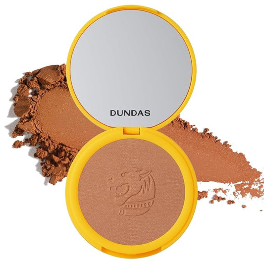 Dundas Bronzer Matte Finish (Caramel w/Gold Shimmer) and Lip Balm and Plumper for Lips, Cruelty Free Natural Makeup
