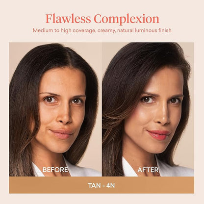Toty by Sofia Vergara - Ilumina CC Cream SPF 50+ & Ilumina Brush - 100% Mineral Color Correcting Cream + Angled Complexion & Foundation Blending Brush - Tinted moisturizer with spf - 4N Bundle