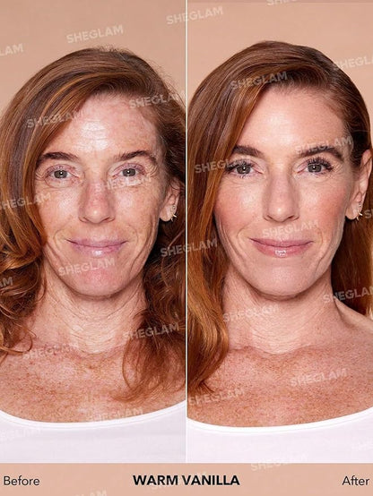 SHEGLAM Skinfinite Hydrating Foundation Flawless Dewy Foundation Hydrating Coverage Invisible Pore Concealer Pore-less Non-Greasy Lightweight Natural Soft Liquid Foundation-Warm Vanilla