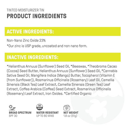 Raw Element Ultra-Moisturizing Tinted Face Cream, Non Toxic Mineral Face Sunscreen, Daily Tinted Moisturizer, Non-Nano Zinc Oxide, Reef Friendly, All Ages, SPF 30, 1.8 oz, Coconut, Pack of 2