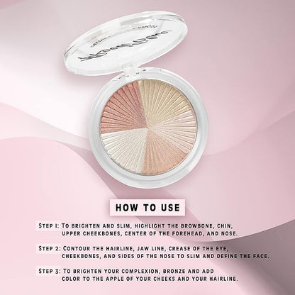 FReed Blue Vegan High Pigmented Brightening Makeup Contour Bronzer Powder Palette Paraben Free