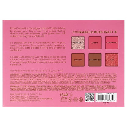 Blush Palette - Courageous by Rude Cosmetics for Women - 0.634 oz Blush