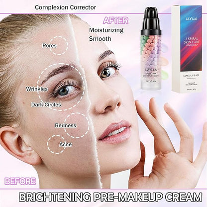 One Step Color Corrector,Color Correcting Facial Serum,Invisible Pore Face Makeup Primer,Oil Control Isolation Cream,Moisturizing Concealer Foundation for Women
