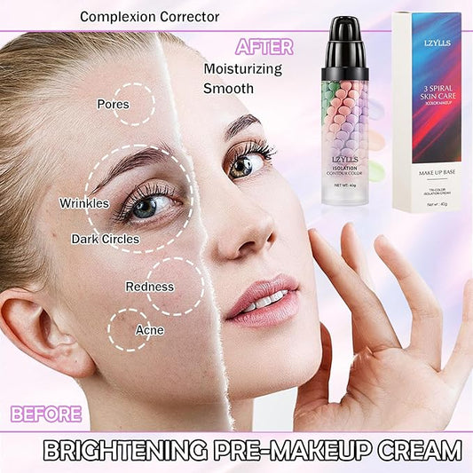 One Step Color Corrector,Color Correcting Facial Serum,Invisible Pore Face Makeup Primer,Oil Control Isolation Cream,Moisturizing Concealer Foundation for Women