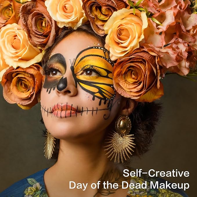 UCANBE Yellow Face Body Paint Makeup Foundation, Professional Cream Greasepaint for Kids & Adults, Non-Toxic SFX Makeup Facepaint Kit for Halloween Parties, Minions Emoji Lion Tiger Costume & Cosplay