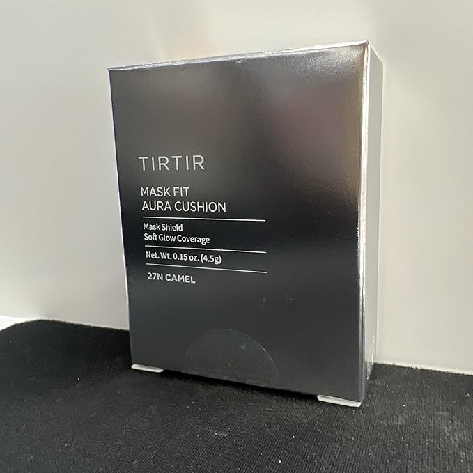 [*Mini Size*] TIRTIR Aura Glow Silver Cushion | Korean Cushion Foundation, (#27N Camel, 0.15 Fl Oz)