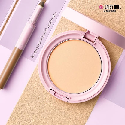 Face Powder, Pressed Setting Powder w/SPF 25 PA+++, Japanese Makeup for Matte & Smooth Finish, 0.3 oz (10 g), 02 Pink Ocher