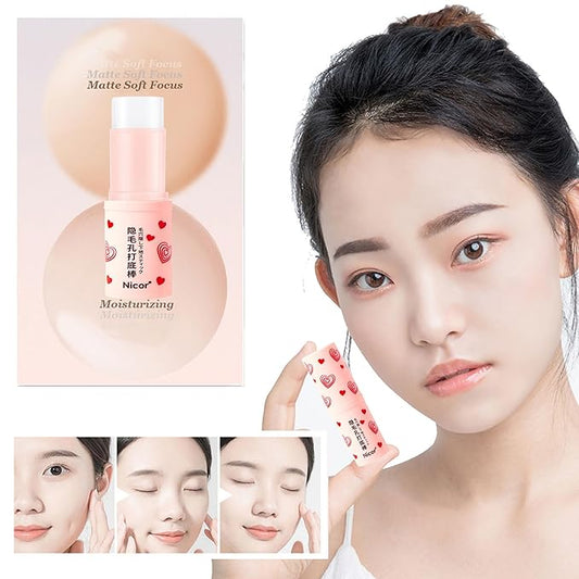 Invisible Pore Stick - Pore Eraser Waterproof Face Primer Makeup Base Oil-control Smooth Fine Lines Isolation Makeup Primer Pore Invisible Cream (1 Pack) White