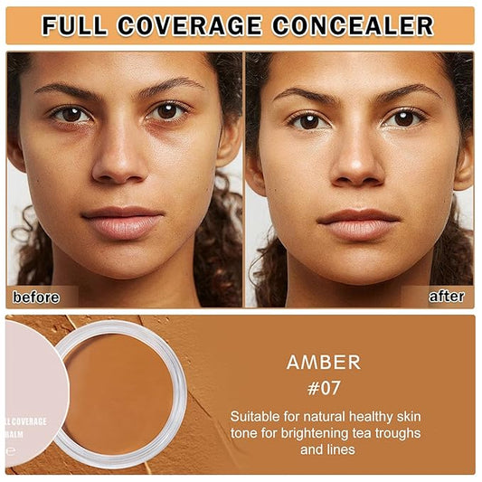 Under Eye Color Corrector,Pot Concealer Full Coverage for Mature Skin,Vegan Under Eye Cream Dark Circles Cover up Makeup Concealer Makeup,Under Eye Brightener (07 Amber)