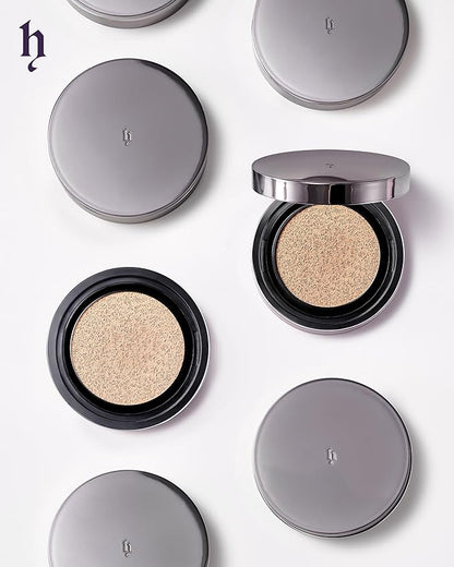 HEVVYMAKEUP H Cushion Semi Matte No.21 Light Begie - Korean Makeup All Day Flawless Coverage Foundation for Neutral Dry Skin - Poreless Airy Weightless Coverage, 0.35oz.