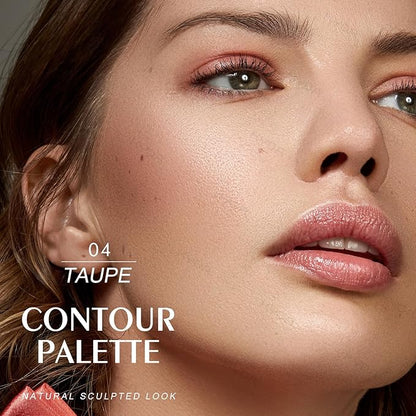 KYDA Face Sculpting Contour Palette, Smooth Matte Contour Pressed Powder, Ultra-fine Lightweight, Easy to Blend, Multiuse Baked Contour Makeup-TAUPE