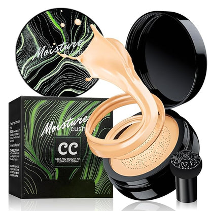 Air Cushion CC Cream - Moisturizing BB Cream Foundation Makeup Long Lasting Matte Concealer Cushion Foundation for Even Skin Tone, Ideal Mothers Day Gifts (Natural)