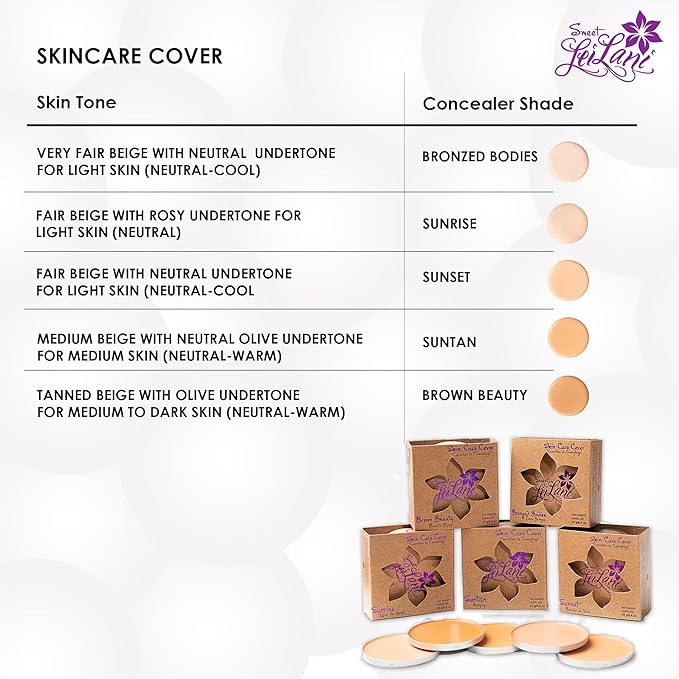 SWEET LEILANI-Foundation Full Coverage Concealer Makeup,Color Corrector Cream Foundation-No Parabens,Vegan Free and Cruelty Free-For All Skin Types | 0.60 OZ | Bronzed Bodies |