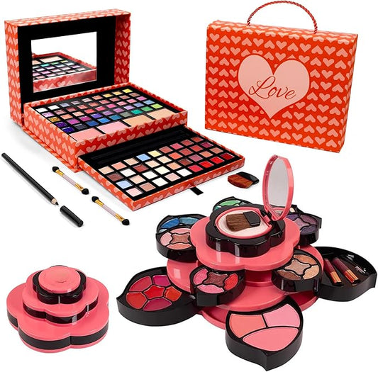 Toysical Flower Makeup Kit for Teens and 2-Tier Makeup for Teens - Gift Makeup Sets for Girls