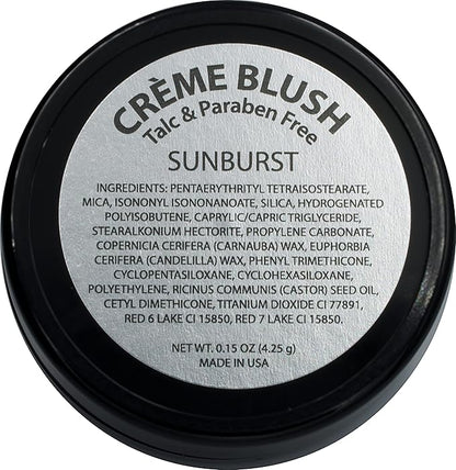 Sunburst Deep Peach Coral Orange Red Rouge Vegan Long Lasting Cream Blush Lightweight Natural Look Dewy Finish Face Makeup Talc & Paraben Free No Animal Testing