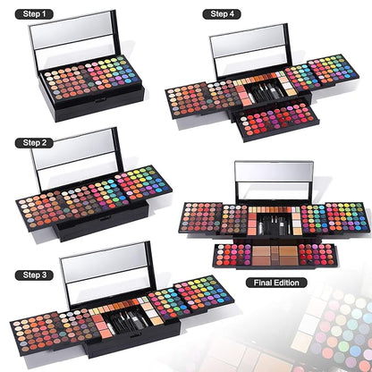 Professional All in One Makeup Kit for Women Full Kit,186 Colors Make Up Palette Valentine's Gift Set, Including Eyeshadow,Lip Gloss,Concealer,Highlighter,Contour,Brow Powder,Mascara,Blush & Brush