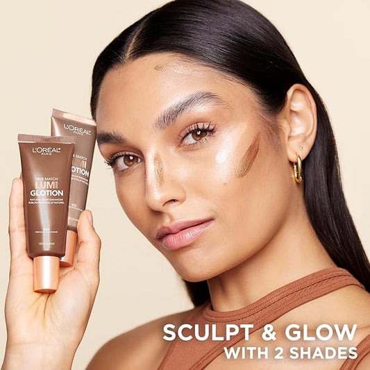 L’Oréal Paris True Match Lumi Glotion Light and Fair Bundle, Highlighter and Bronzer For Radiant Glow, Pack of 2