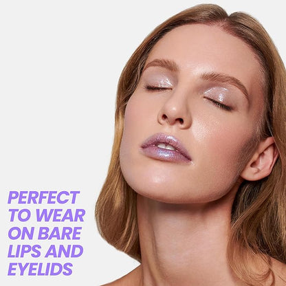 Wonderskin WONDER BLADING Top Gloss - Blue Glitter Lip Gloss, Hydrating and High Shine Finish Lip Makeup (Blue Glitter)