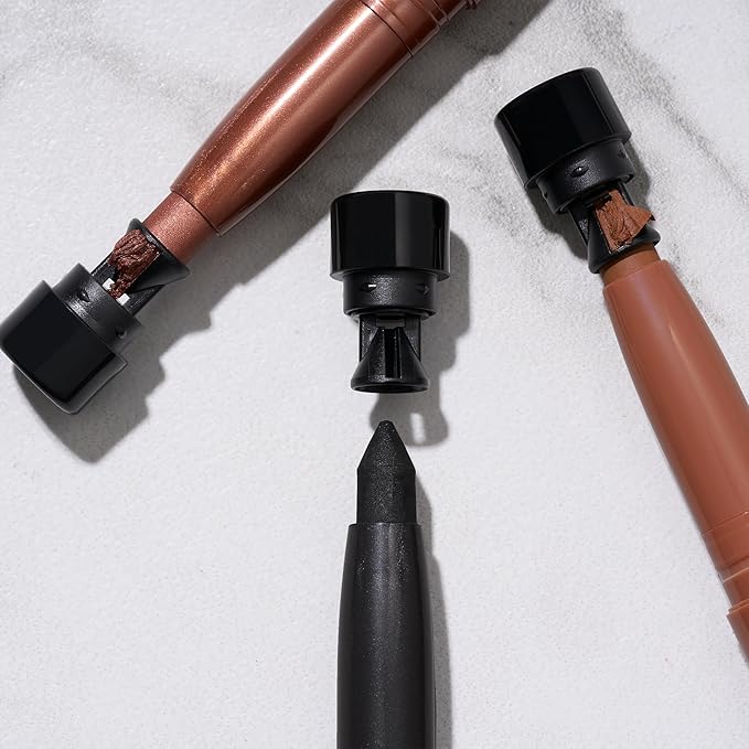 Finishing Touches Kit: Baked Balance-n-Brighten Powder Foundation, Medium + Airbrush Kabuki + Jelly Balm Tinted Lip Balm, Figger Than Life + Kajal Eyeliner, Dark Brown + Kajal Mascara