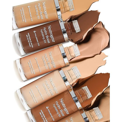 Neutrogena Hydro Boost Hydrating Tint with Hyaluronic Acid, Lightweight Water Gel Formula, Moisturizing, Oil-Free & Non-Comedogenic Liquid Foundation Makeup, 85 Honey Color 1.0 fl. oz