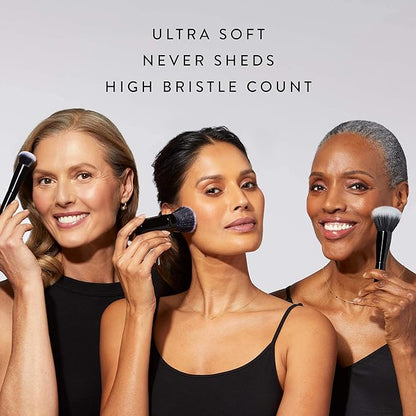 LAURA GELLER NEW YORK The Classic Matte Look - Liquid (3 Piece) Double Take Liquid Foundation Porcelain, Retractable Kabuki Brush, Baked Blush-n-Brighten Pink Buttercream