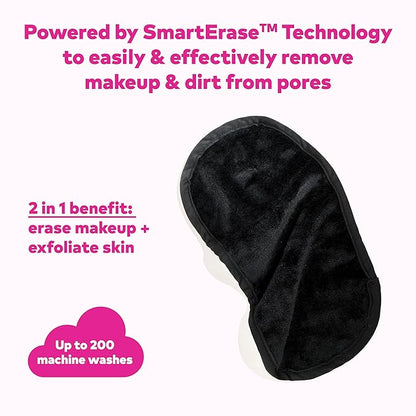 The Original MakeUp Eraser Mini PRO, Erase All Makeup With Just Water, Including Waterproof Mascara, Eyeliner, Foundation, Lipstick, Sunscreen and More! Chic Black, 1ct.