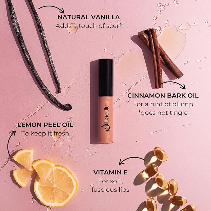 Organic Vegan Lip Gloss, 100% Natural Non-Toxic Moisturizing Ingredients, Poppy