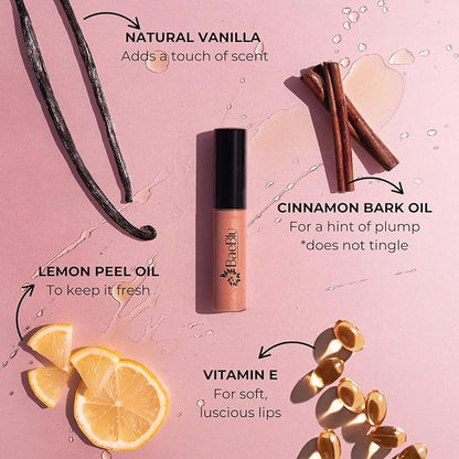 Organic Vegan Lip Gloss, 100% Natural Non-Toxic Moisturizing Ingredients, Poppy