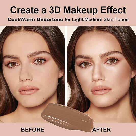 FV Liquid Contour Stick, Lightweight & Blendable Cream Contour Wand with Natural Finish, Long Lasting Liquid Bronzer Stick for Face Shaping, Vegan & Cruelty-free, 05 Brown