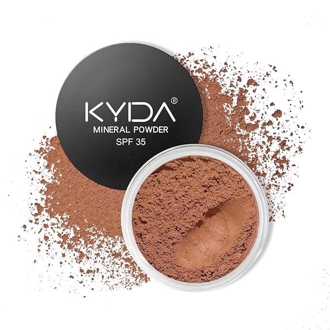 KYDA Mineral Powder Bronzer, SPF 35, Loose Mineral Bronzer, Lightweight Face Contour Powder, Buildable Coverage for Natural Glow Bronzer Makeup, Blendable Formula, Warmth