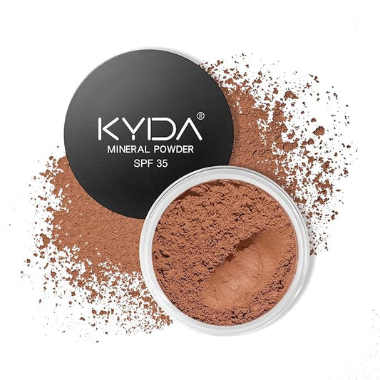 KYDA Mineral Powder Bronzer, SPF 35, Loose Mineral Bronzer, Lightweight Face Contour Powder, Buildable Coverage for Natural Glow Bronzer Makeup, Blendable Formula, Warmth